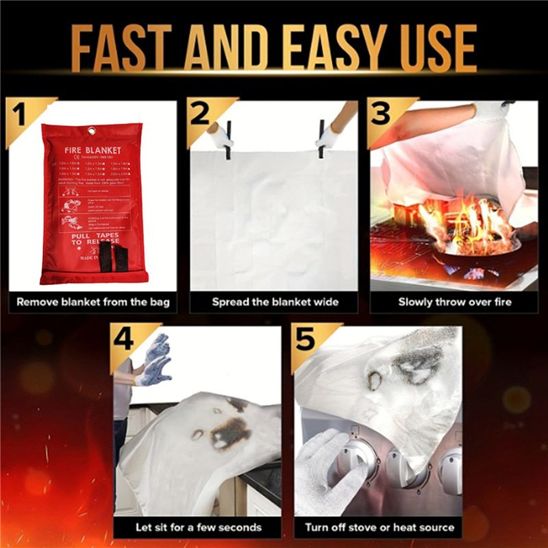 B48B-8PCS Emergency Fire Blank - огляд і ціна Fire Blanket Kitchen