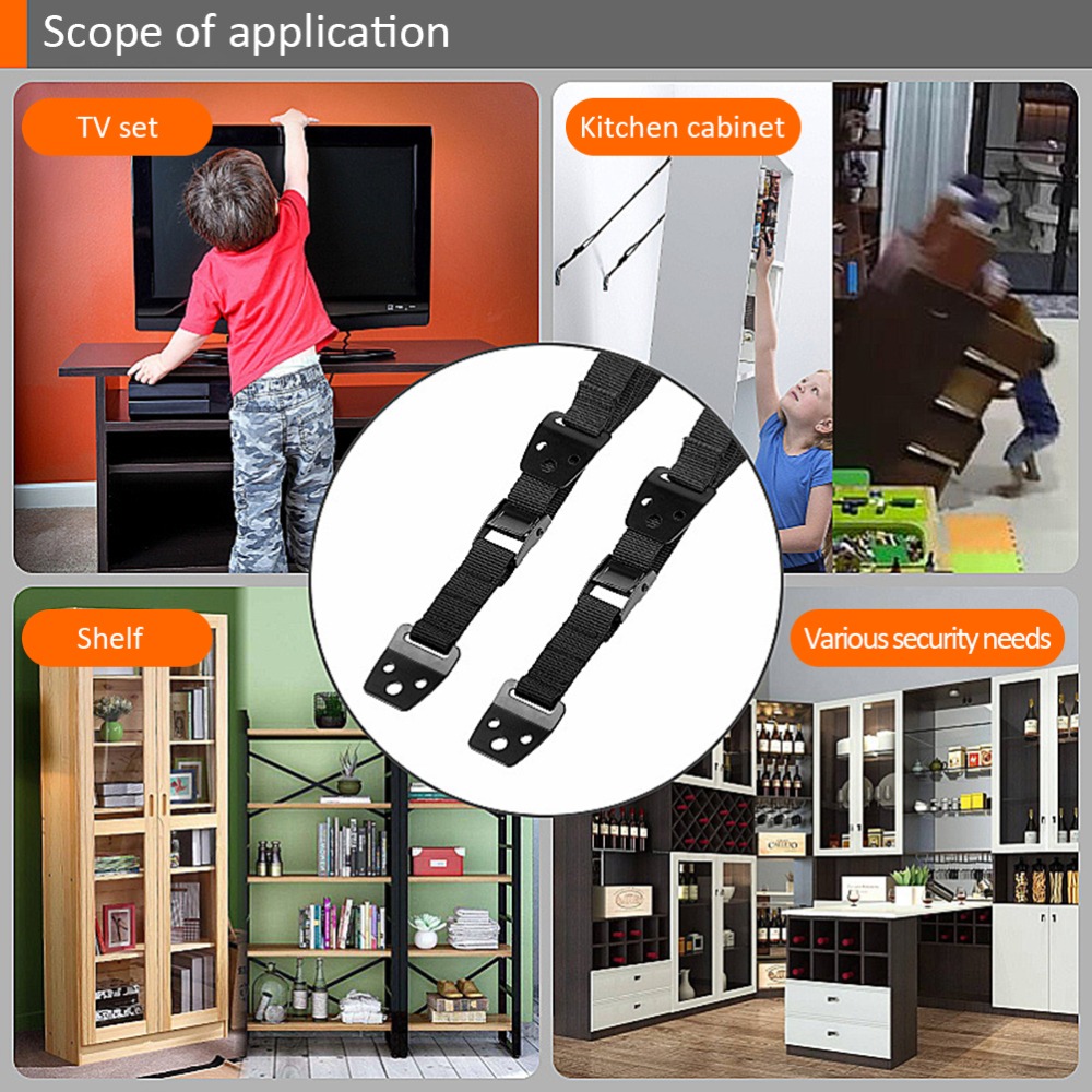 2Pcs Durable Nylon Furniture A - огляд і ціна Earthquake Anchor Strap